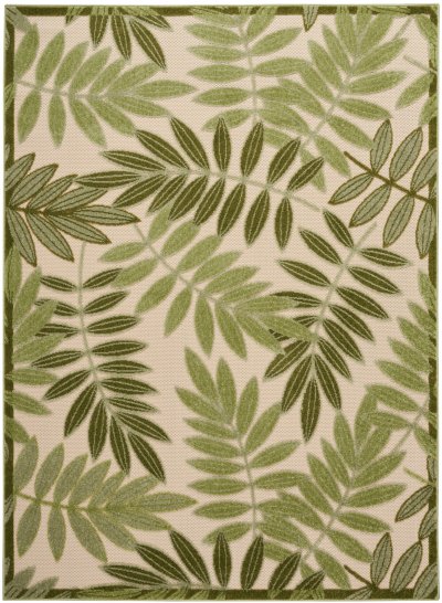 Nourison Home Nourison Aloha ALH18 2' x 6' Ivory Green Outdoor Rug - 3'6" x 5'6"