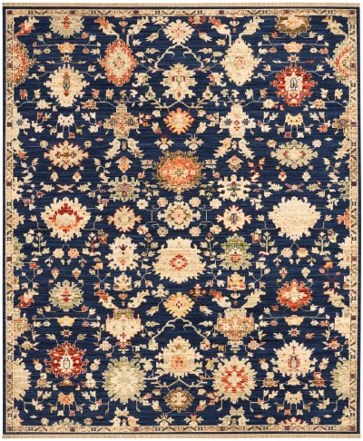 Nourison Home Nourison Antique Bloom ANB01 5'6" x 8'6" Navy Vintage Indoor Rug - 8' x 10'