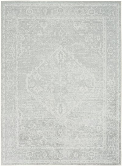 Nourison Home Nourison Astra Machine Washable ASW11 5'3" x 7' Light Grey Vintage Indoor Rug - 5'3" x 7'