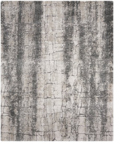 Nourison Home Nourison Luxurious Shag LXR01 5'3" x 7'3" Ivory Charcoal Shag Indoor Rug - 9' x 12'