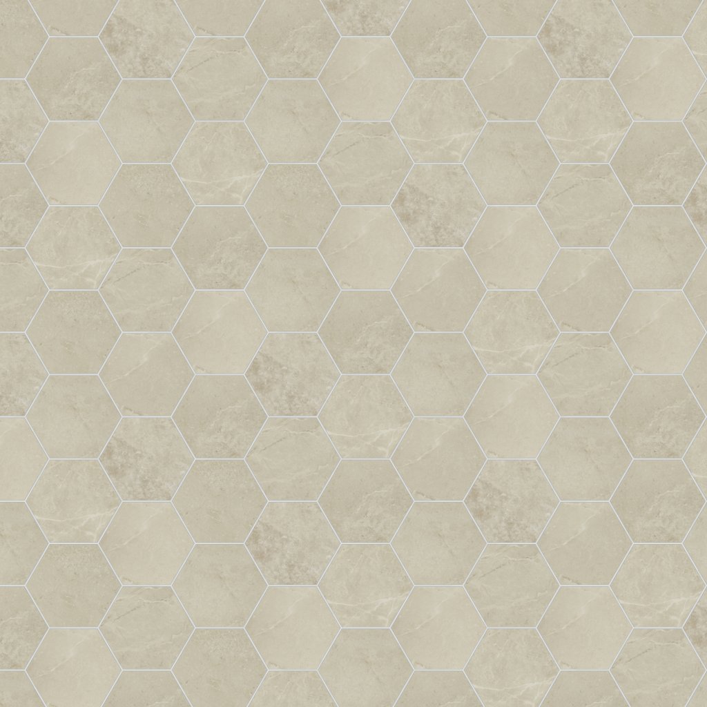 Daltile Scripter Hero, Hexagon, 8, Stepwise, Matte - Hero