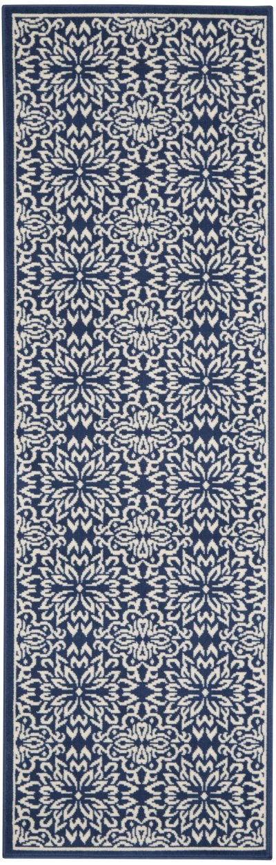 Nourison Home Nourison Jubilant JUB06 7'10" x 9'10" Navy Ivory Farmhouse Indoor Rug - 2'3" x 7'3"