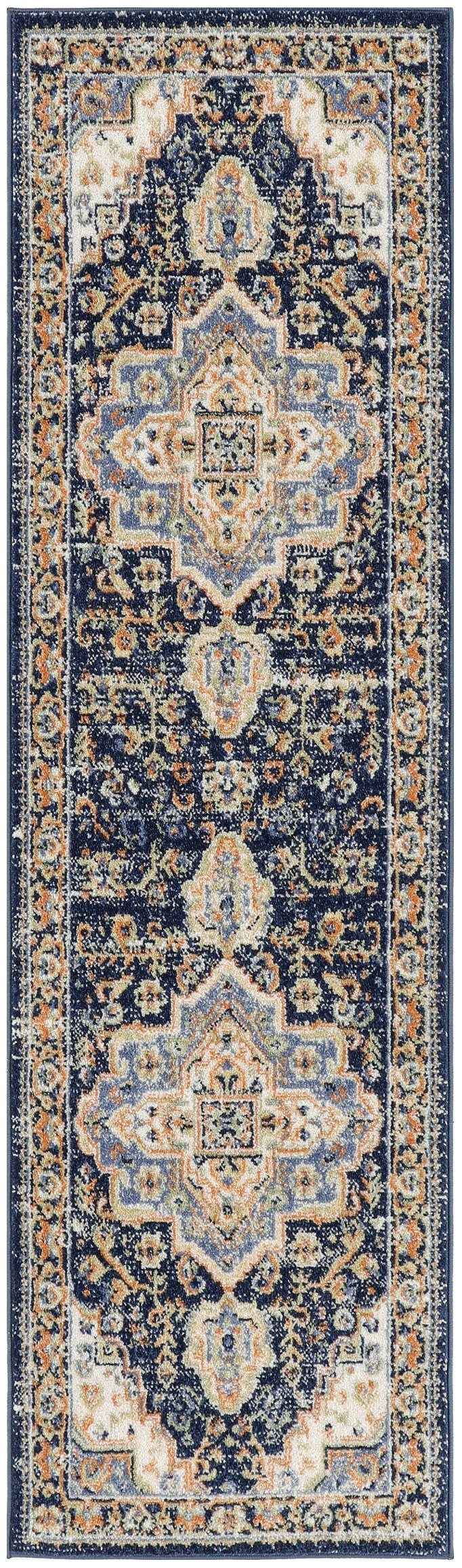 Nourison Home Nourison Nourison Essentials Persian NRE07 2' x 6' Navy Vintage Rug