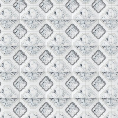 Marble Systems Glacier, Lilac Light, Snow White, J19 Multi Finish Colette Waterjet Marble Mosaic 12 11/16x12 11/16 - Glacier, Lilac Light, Snow White, J19 - 12 11/16" x 12 11/16" x 3/8"