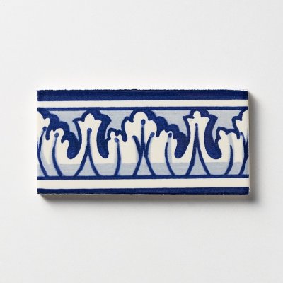 Marble Systems 307 Blue Glazed Ceramic Border Tiles 3x6 - 307 Blue - 3" x 6" x 3/8"