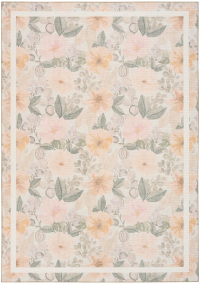 Nourison Home Nourison Botanical Washables BOT01 7'6" x 9'10" Beige Multicolor Farmhouse Indoor Rug - 4' x 6'