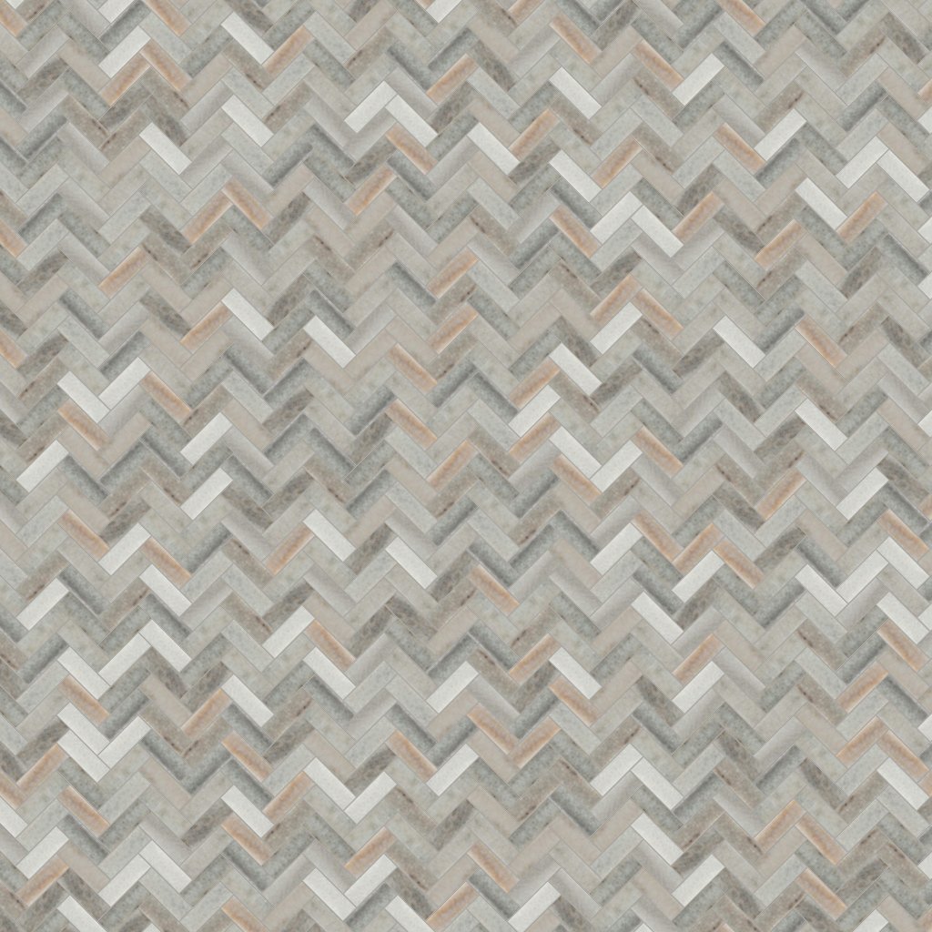 Marble Systems Skyline Honed Herringbone 5/8x3 Marble Mosaic 10 7/16x12 13/16 - Skyline