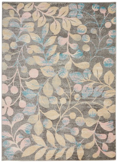 Nourison Home Nourison Tranquil TRA03 2'3" x 7'3" Grey Beige Farmhouse Indoor Rug - 4' x 6'