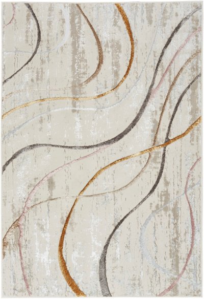 Nourison Home Nourison Glitz GLZ01 2'3" x 7'6" Ivory Multicolor Modern Indoor Rug - 5'3" x 7'3"