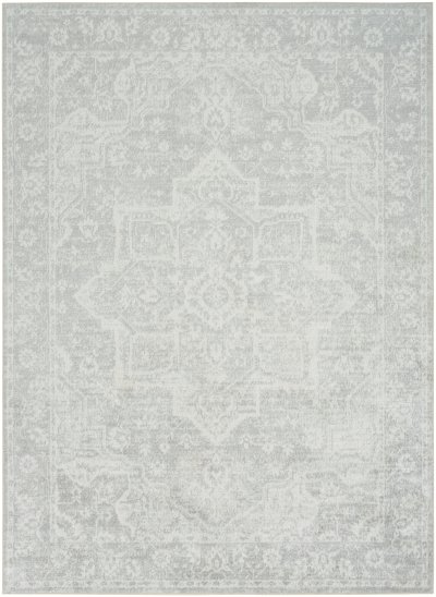 Nourison Home Nourison Astra Machine Washable ASW12 3'3" x 5' Grey Vintage Indoor Rug - 5'3" x 7'