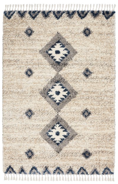 Nourison Home Nourison Oslo Shag OSL03 4' x 6' Ivory/Blue Shag Indoor Rug - 4' x 6'