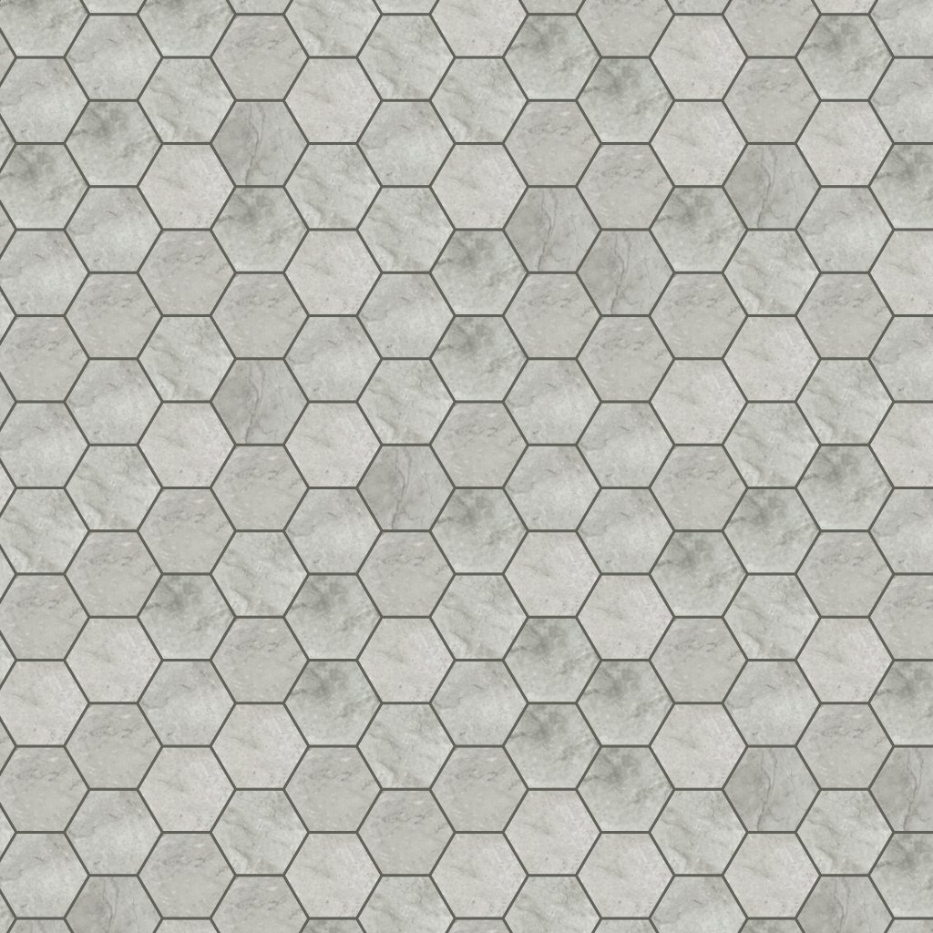 Qualis Ceramica Luxury Roma Argento 6" Hexagon Polished - Grey