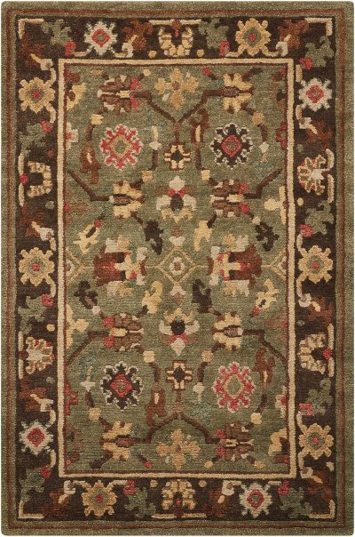 Nourison Home Nourison Tahoe TA10 5'6" x 8'6" Green Traditional Indoor Rug - 9'9" x 13'9"
