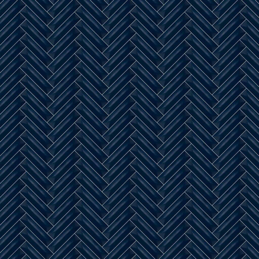American Olean Color Story Pinstripes - Navy, Rectangle, 2X8, Wave Crest, Glossy (0117) - Navy