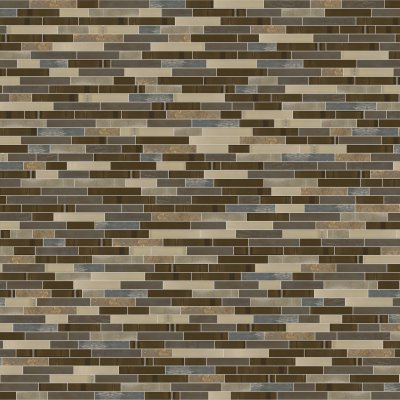 Qualis Ceramica Riviera Tileworks Chelsea Beige Brown Slate Glass Baguette Mosaic - 12"x 12"