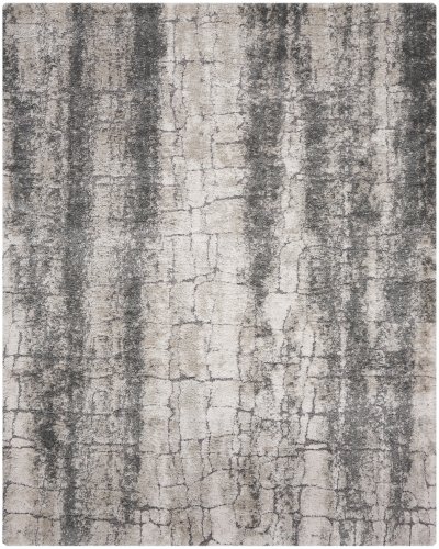 Nourison Home Nourison Luxurious Shag LXR01 5'3" x 7'3" Ivory Charcoal Shag Indoor Rug - 7'10" x 9'10"