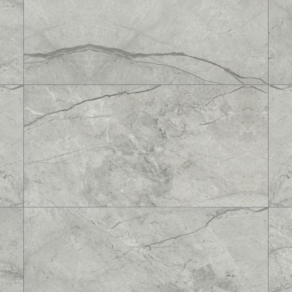 Qualis Ceramica Luxury Roma Argento 24X48 Polished - Grey