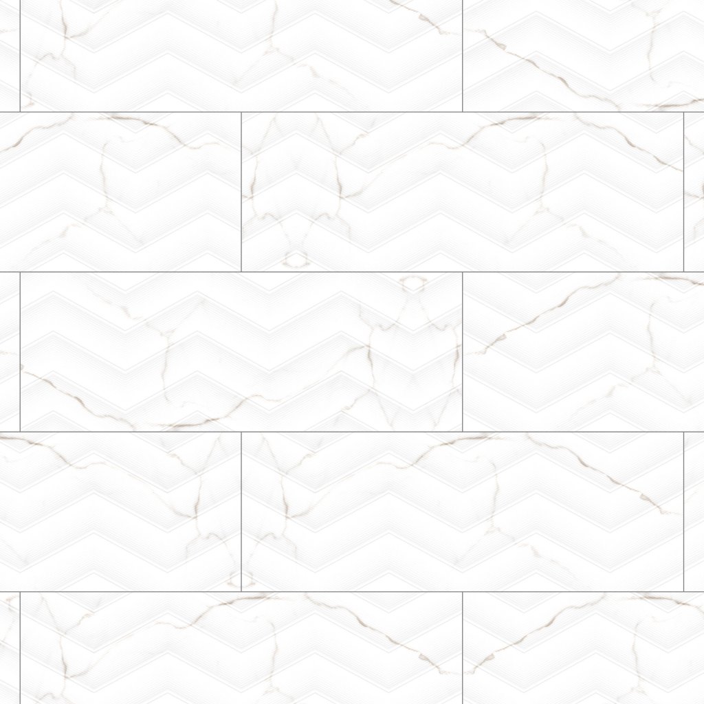 Emser Tile SCULPTURE CHEVRON GLOSS -CER - White