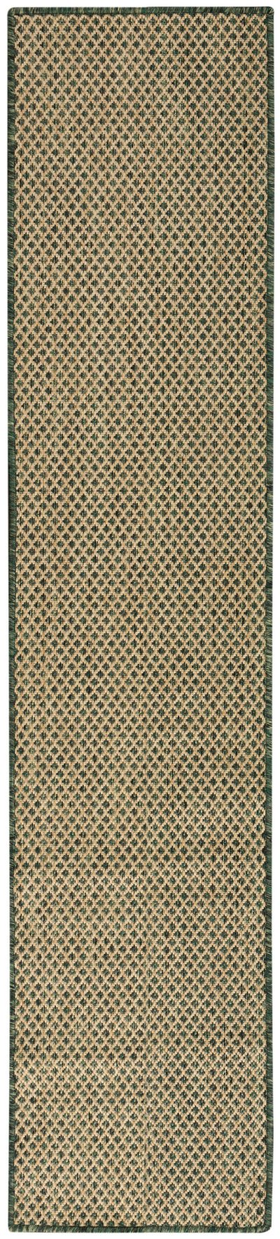 Nourison Home Nourison Courtyard COU01 2' x 6' Green Modern Rug - 2'2" x 8'
