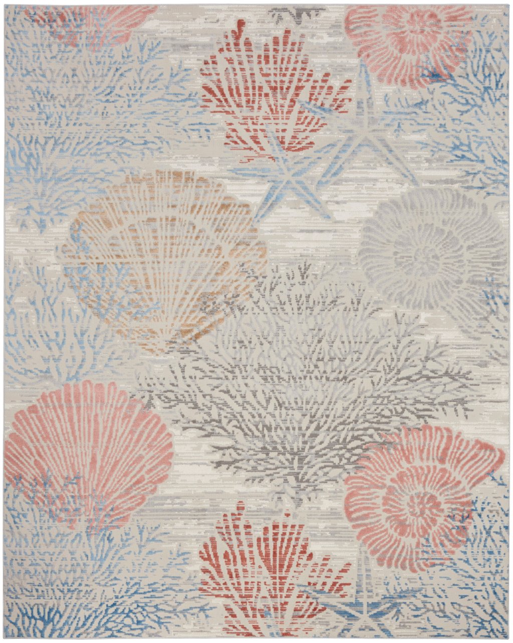 Nourison Home Nourison Pompeii PMP04 7'10" x 9'10" Multicolor Coastal, Nautical & Beach Indoor Rug