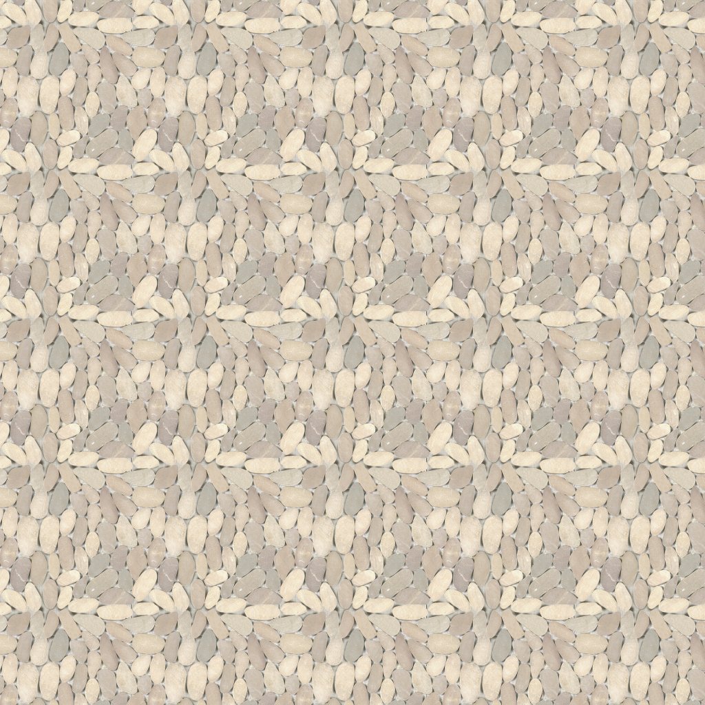 Qualis Ceramica Riviera Tileworks Chelsea Beige XL Sliced Matt Pebble Interlocking Mosaic