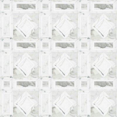 Marble Systems Calacatta Tia, Thassos Multi Finish Lucius Marble Mosaic 19x19 - Calacatta Tia, Thassos - 19" x 19" x 3/8"