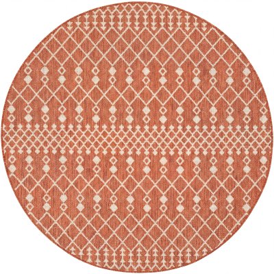 Nourison Home Nourison Positano POS02 7' x 10' Terracotta Modern Rug - 5' Round