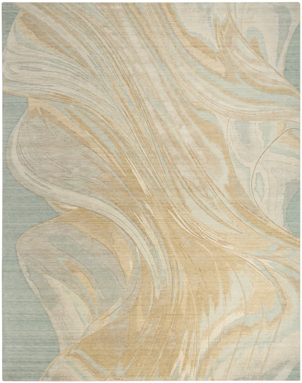 Nourison Home Nourison Brushlight BRL05 5'3" x 7'3" Blue Ivory Modern Indoor Rug