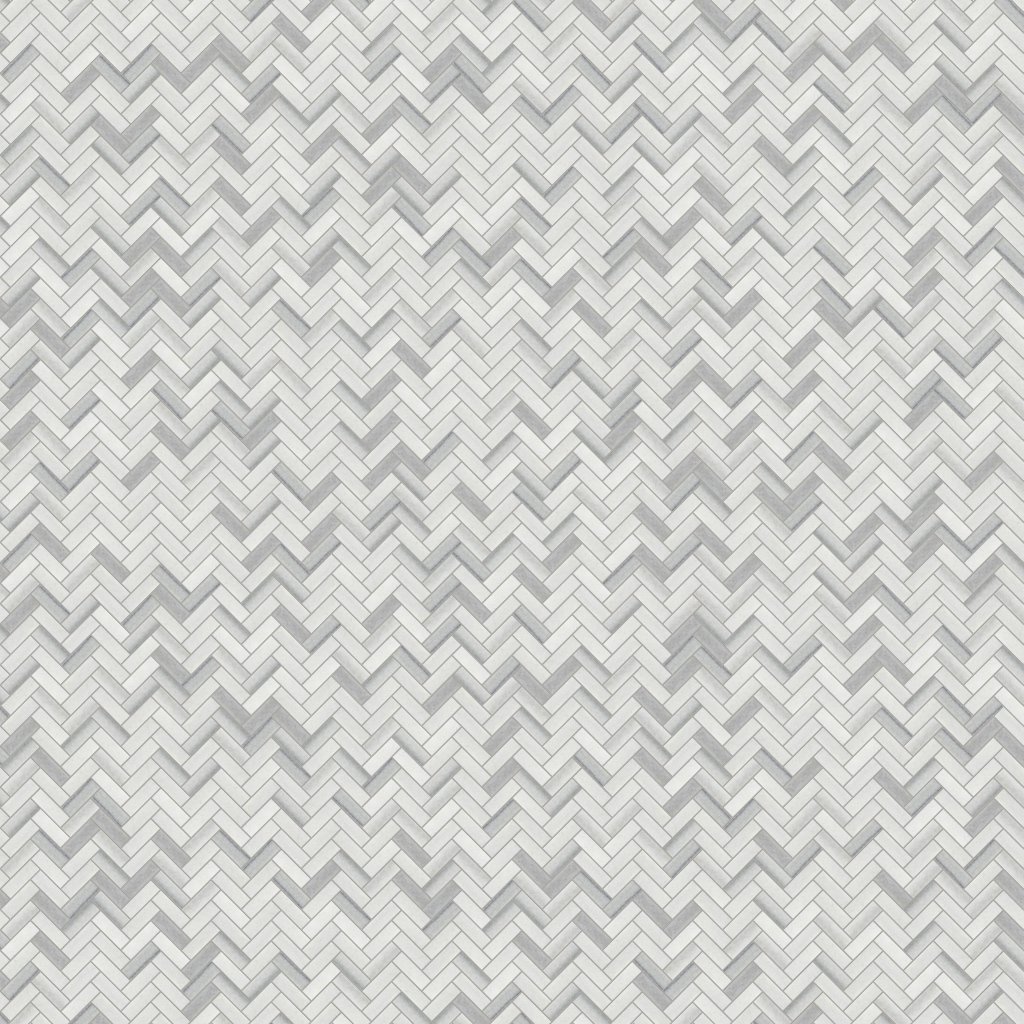 Marble Systems Frost White Honed Herringbone 5/8x2 Marble Mosaic 12 1/8x13 3/8 - Frost White
