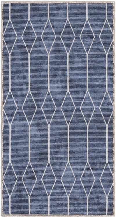 Nourison Home Nourison New Concept Washables SR107 6' x 9' Navy Modern Indoor Rug - 2' x 3'9"