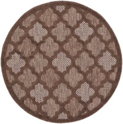 Nourison Home Nourison Easy Care NES01 6' x Round Brown Modern Rug - 4' Round