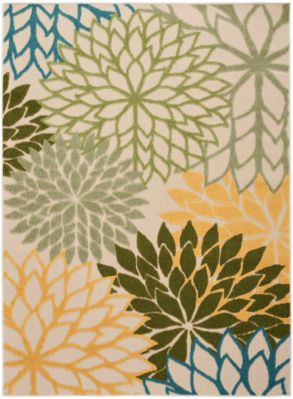 Nourison Home Nourison Aloha ALH05 5'3" x 7'5" Green Multicolor Tropical Rug