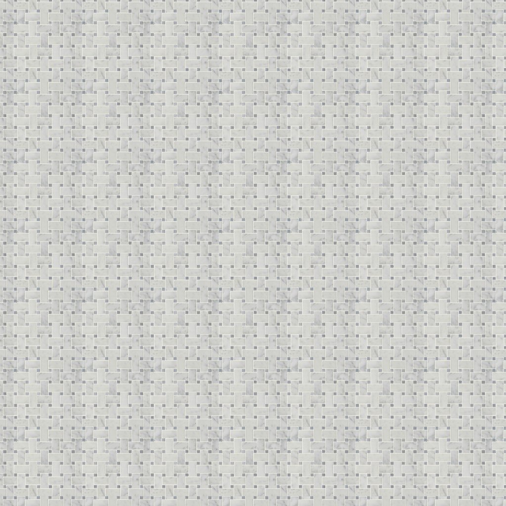 Marble Systems White Carrara Honed Basket Weave Marble Mosaic 12x12 - White Carrara
