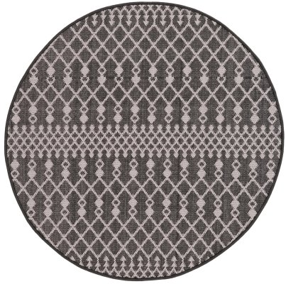 Nourison Home Nourison Positano POS02 12' x 15' Black Modern Rug - 6' Round