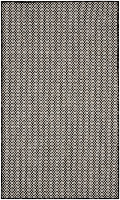 Nourison Home Nourison Courtyard COU01 2' x 6' Black White Modern Rug - 2' x 3'