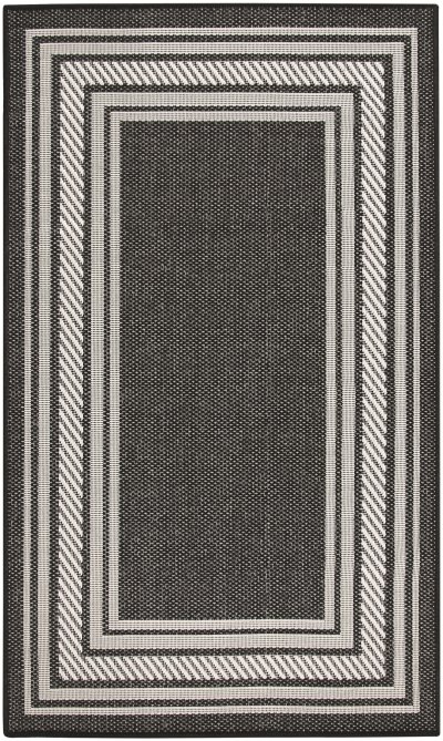 Nourison Home Nourison Horizon Indoor/Outdoor HOZ03 5' x 7' Black Modern Rug - 3' x 5'