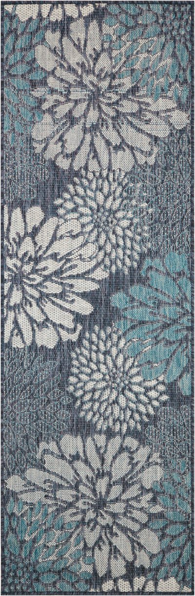 Nourison Home Nourison Garden Oasis GOA06 3' x 5' Navy Tropical Rug - 2' x 6'