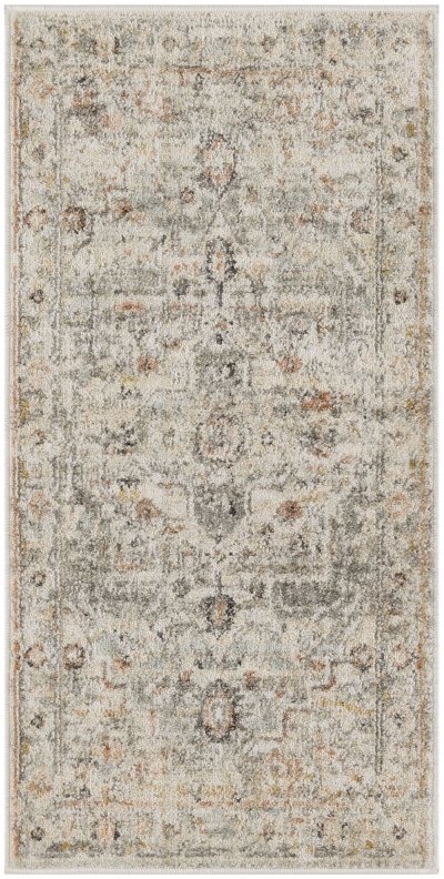 Nourison Home Nourison Oushak Home OUS02 4' x Round Light Grey Vintage Indoor Rug - 2' x 4'