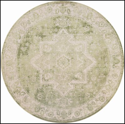 Nourison Home Nourison Astra Machine Washable ASW12 2'2" x 4' Ivory Green Vintage Indoor Rug - 8' Round