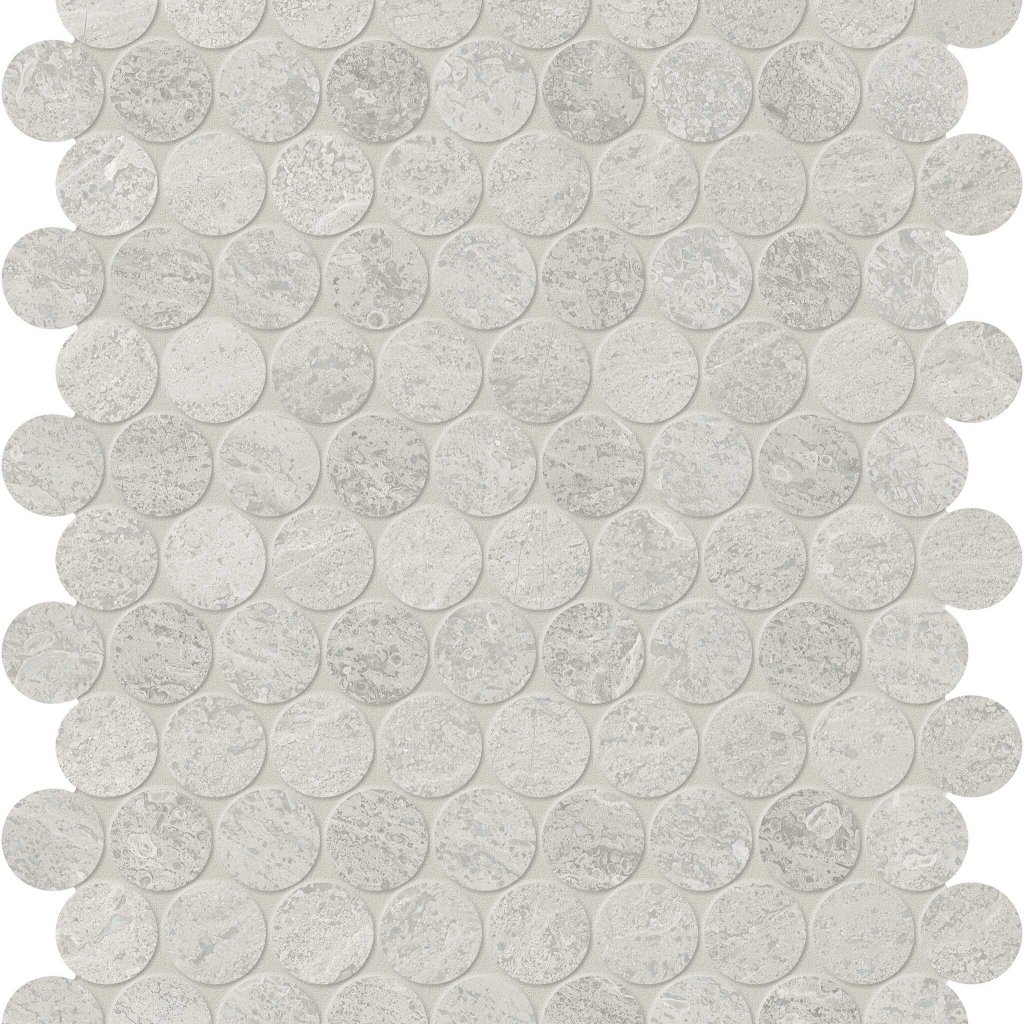 Qualis Ceramica Anciano Grigio 1.25 Penny Round Mosaic