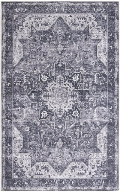 Nourison Home Nourison Nourison Washables NWB15 9'2" x 12' Charcoal Grey Vintage Indoor Rug - 3' x 5'