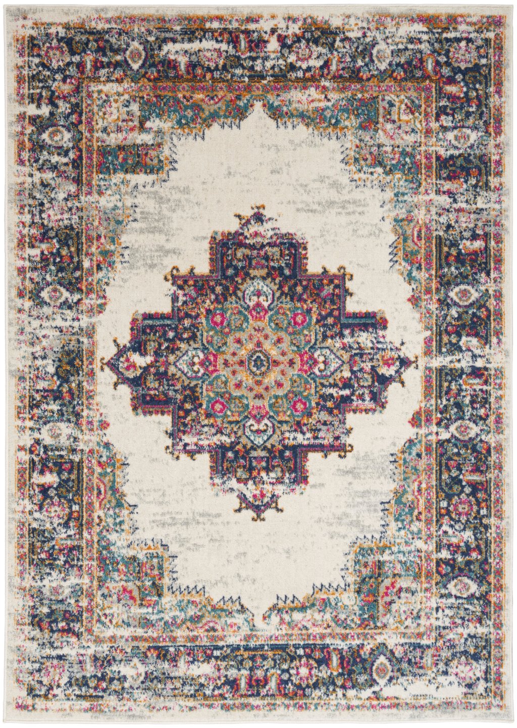 Nourison Home Nourison Passion PSN03 5'3" x 7'3" Ivory Blue Vintage Indoor Rug