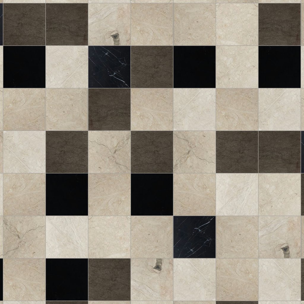 Marble Systems Black, Britannia, Bosphorus Honed 4x4 Marble Mosaic 16x16 - Black