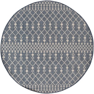 Nourison Home Nourison Positano POS02 6' x Round Navy Blue Modern Rug - 6' Round