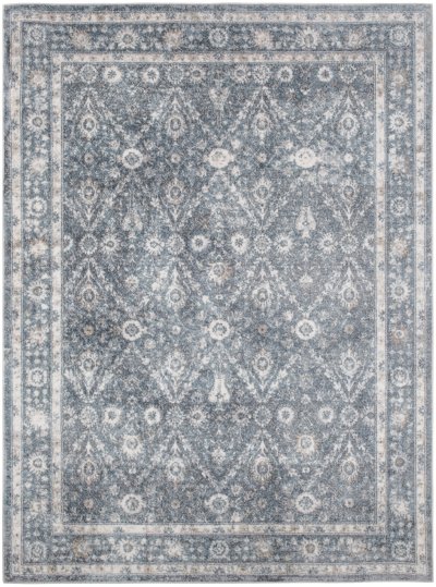 Nourison Home Nourison Astra Machine Washable ASW16 2'2" x 8' Dark Blue Vintage Indoor Rug - 5'3" x 7'