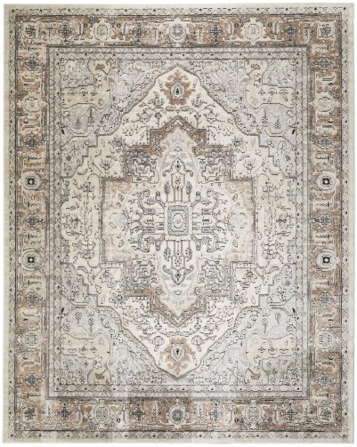 Nourison Home Nourison Quarry QUA18 3'9" x 5'9" Ivory Grey Taupe Vintage Indoor Rug - 7'10" x 9'10"
