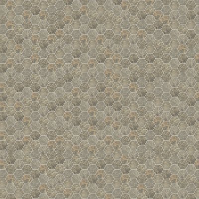 Qualis Ceramica Velutto Ash 2 Hexagon Mosaic - 12" x 12"