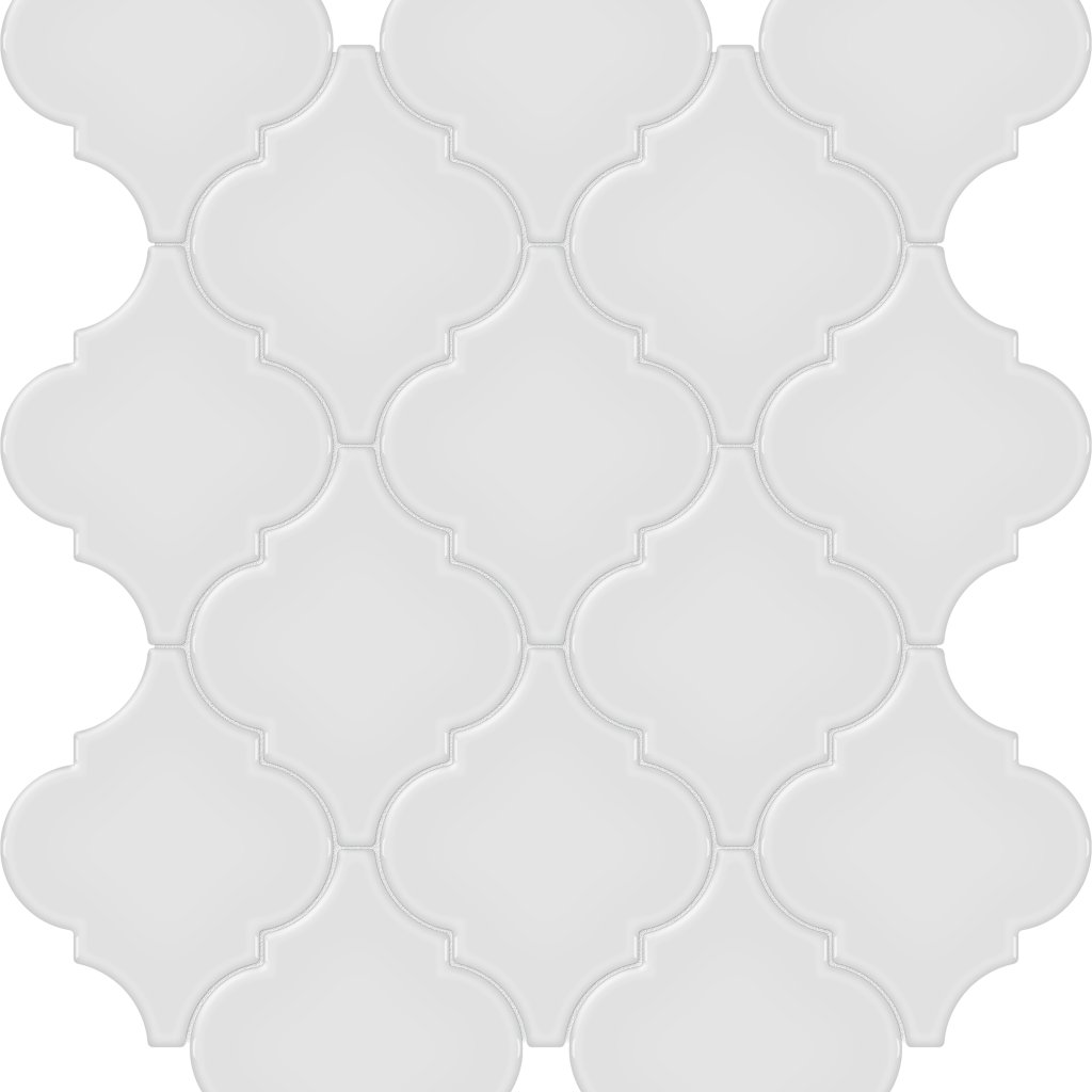 Qualis Ceramica Traditions Gallery Grey Arabesque Glossy Mosaic - Grey