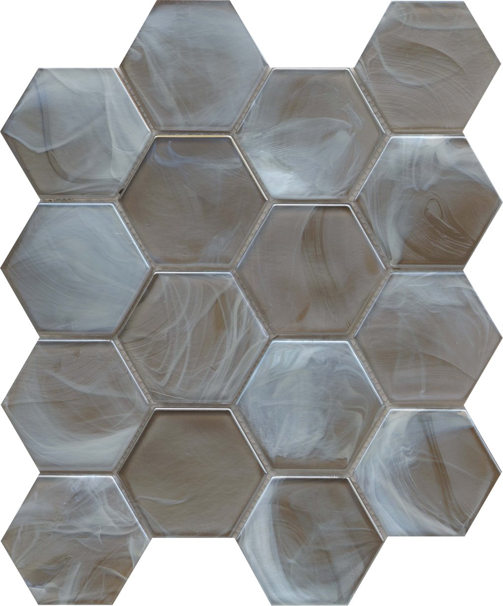 Emser Tile SPLASH GLOSSY HEX MOSAIC -GLS - Tan