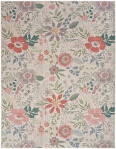 Nourison Nourison Washables NWB06 6' x 9' Cream Multicolor Farmhouse Indoor Rug -
